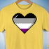 Asexual Pride 8-Bit Pixel Heart Premium Unisex T-Shirt - Yellow